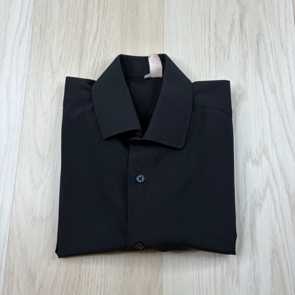 State & Liberty Performance Stretch Button Dress Shirt Black Mens Size Medium